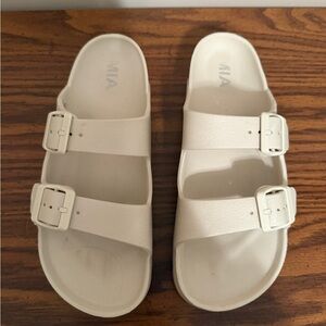 MIA Off-White Double Strap Platform Sandals